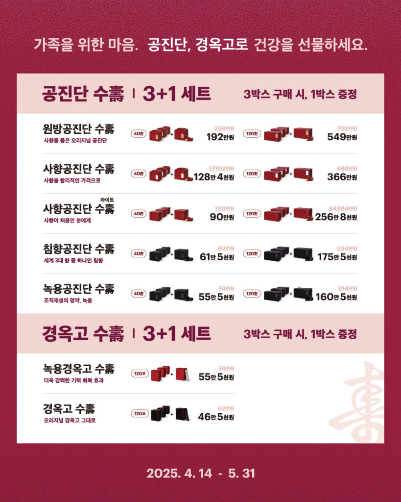 공진단, 경옥고 3+1 이벤트